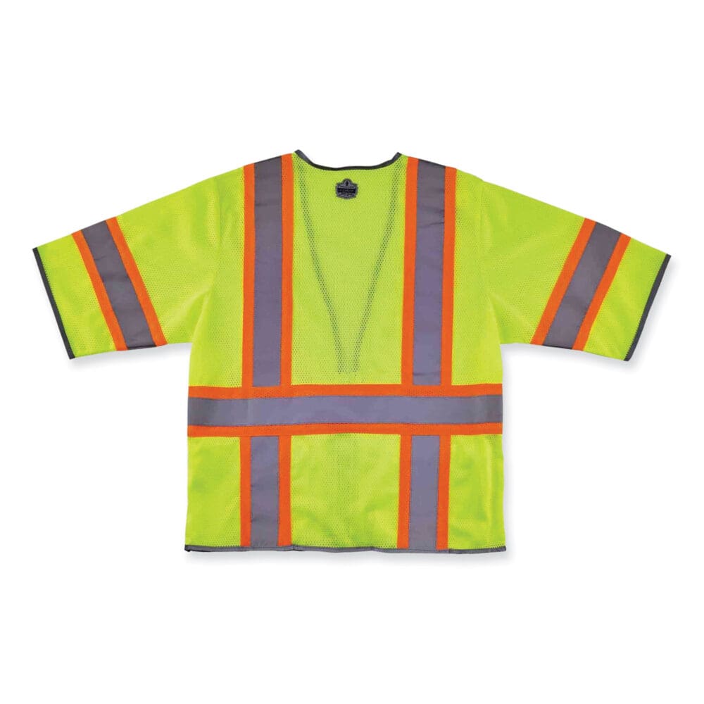 GloWear 8346Z Class 3 Two-Tone Hi-Vis Surveyor Zipper Vest, Small/Medium, Lime, Ships in 1-3 Business Days - Image 2