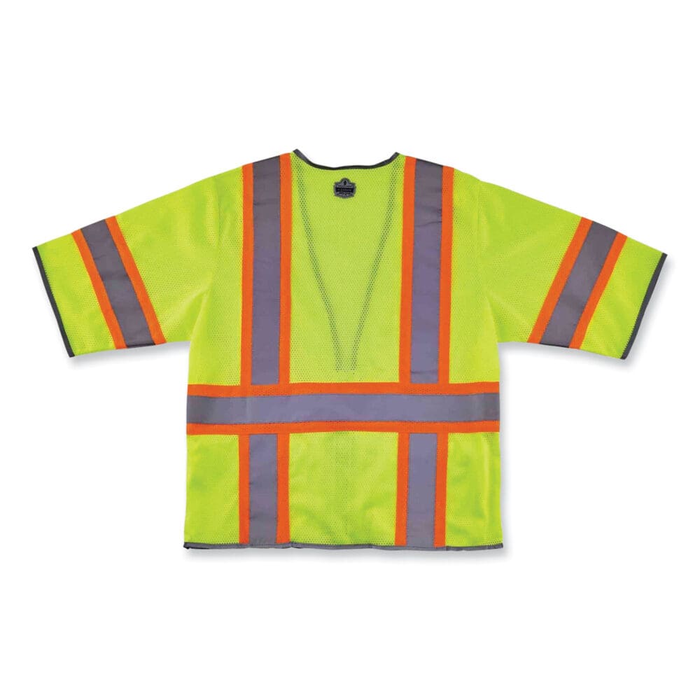 GloWear 8346Z Class 3 Two-Tone Hi-Vis Surveyor Zipper Vest, 4X-Large/5X-Large, Lime, Ships in 1-3 Business Days - Image 2