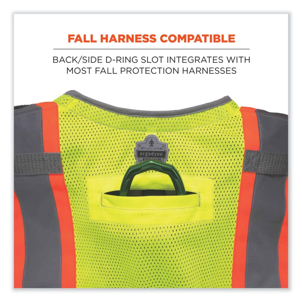 GloWear 8231TVK Class 2 Hi-Vis Tool Tethering Safety Vest Kit, Polyester, 2X-Large/3X-Large, Lime, Ships in 1-3 Business Days - Image 6