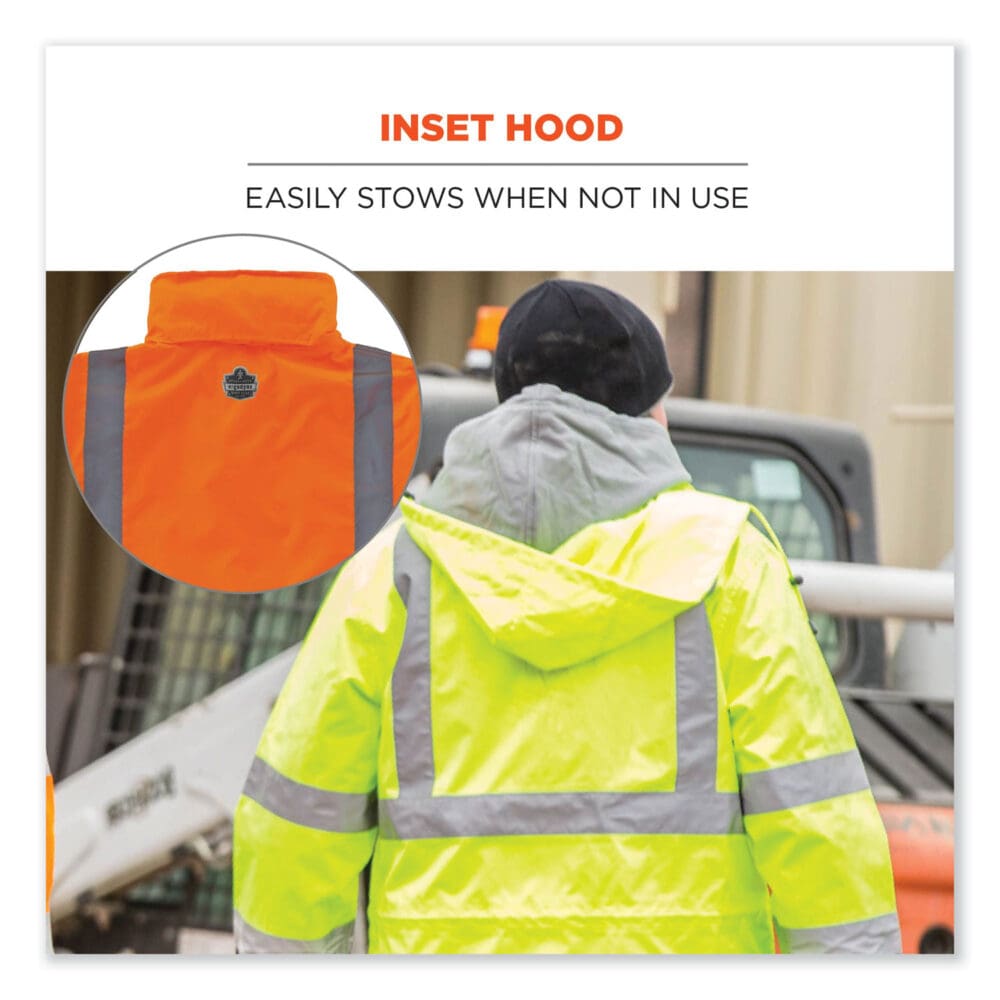 GloWear 8365 Class 3 Hi-Vis Rain Jacket, Polyester, X-Large, Orange, Ships in 1-3 Business Days - Image 6