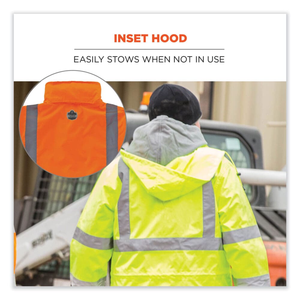 GloWear 8365 Class 3 Hi-Vis Rain Jacket, Polyester, 2X-Large, Orange, Ships in 1-3 Business Days - Image 6