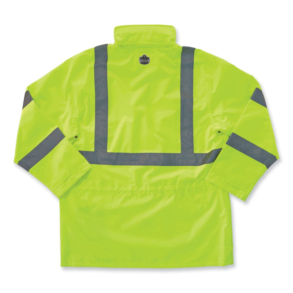 GloWear 8365 Class 3 Hi-Vis Rain Jacket, Polyester, Small, Lime, Ships in 1-3 Business Days - Image 9