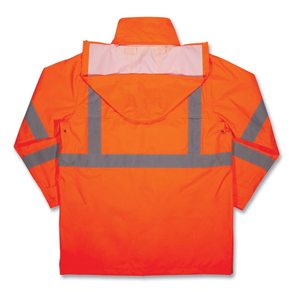 GloWear 8366 Class 3 Lightweight Hi-Vis Rain Jacket, Polyester, Small, Orange, Ships in 1-3 Business Days - Image 8