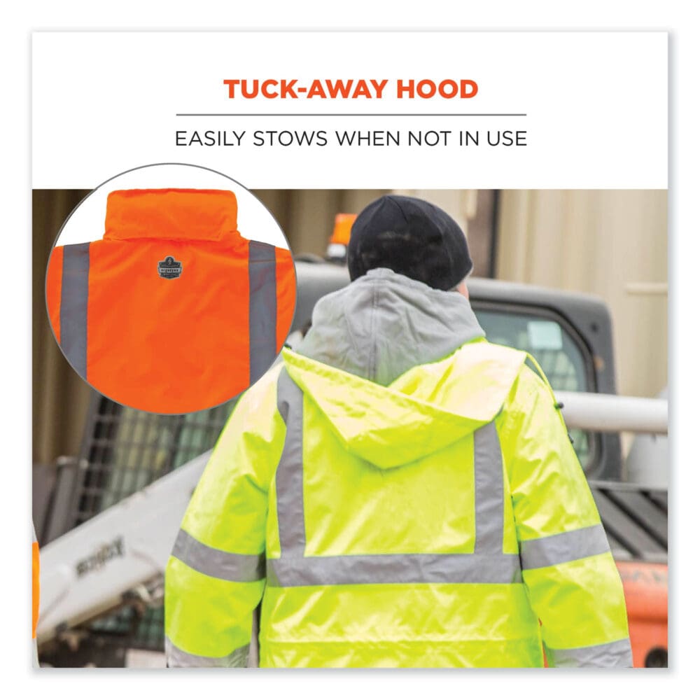 GloWear 8366 Class 3 Lightweight Hi-Vis Rain Jacket, Polyester, 2X-Large, Orange, Ships in 1-3 Business Days - Image 4