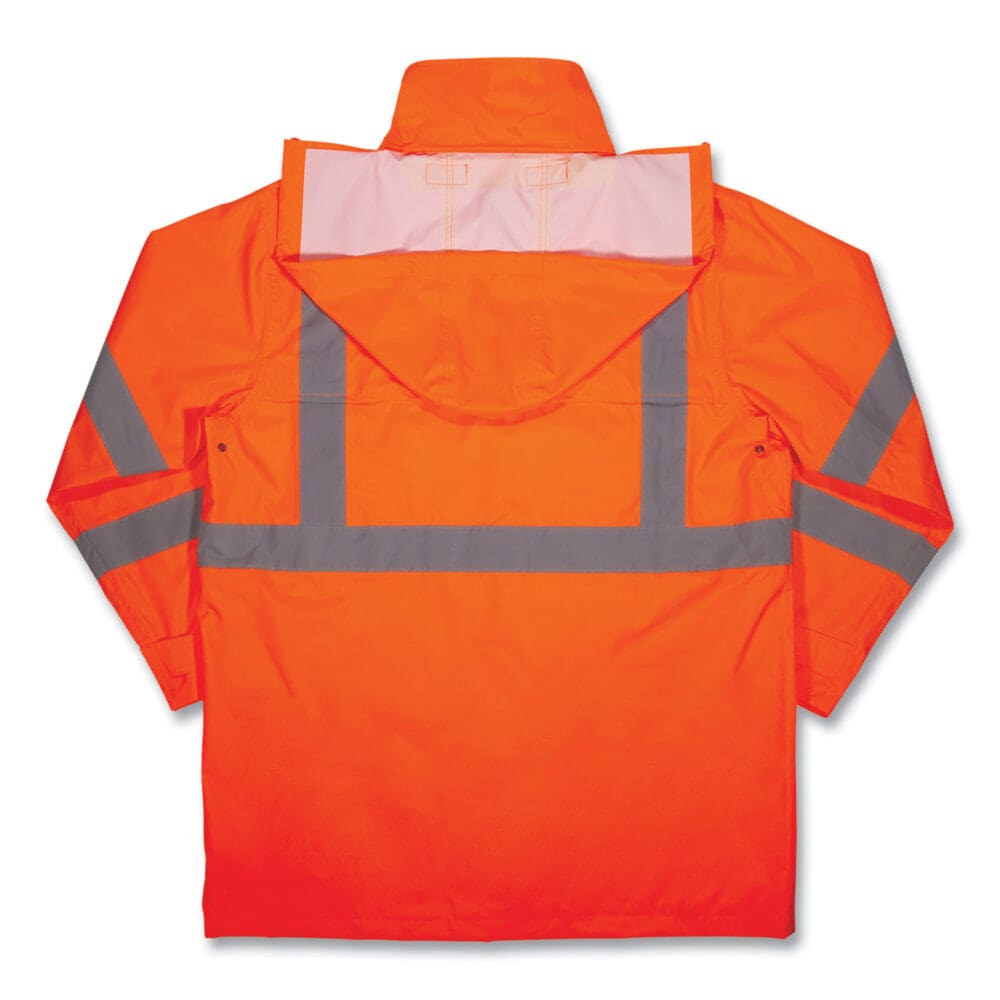 GloWear 8366 Class 3 Lightweight Hi-Vis Rain Jacket, Polyester, 3X-Large, Orange, Ships in 1-3 Business Days - Image 8