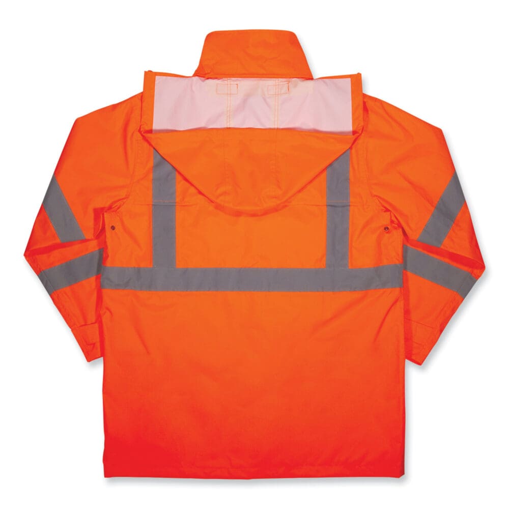 GloWear 8366 Class 3 Lightweight Hi-Vis Rain Jacket, Polyester, 4X-Large, Orange, Ships in 1-3 Business Days - Image 8