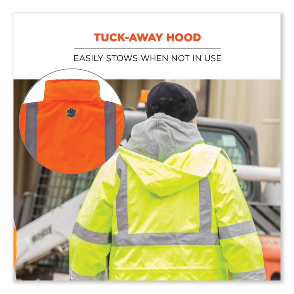 GloWear 8366 Class 3 Lightweight Hi-Vis Rain Jacket, Polyester, 4X-Large, Orange, Ships in 1-3 Business Days - Image 4