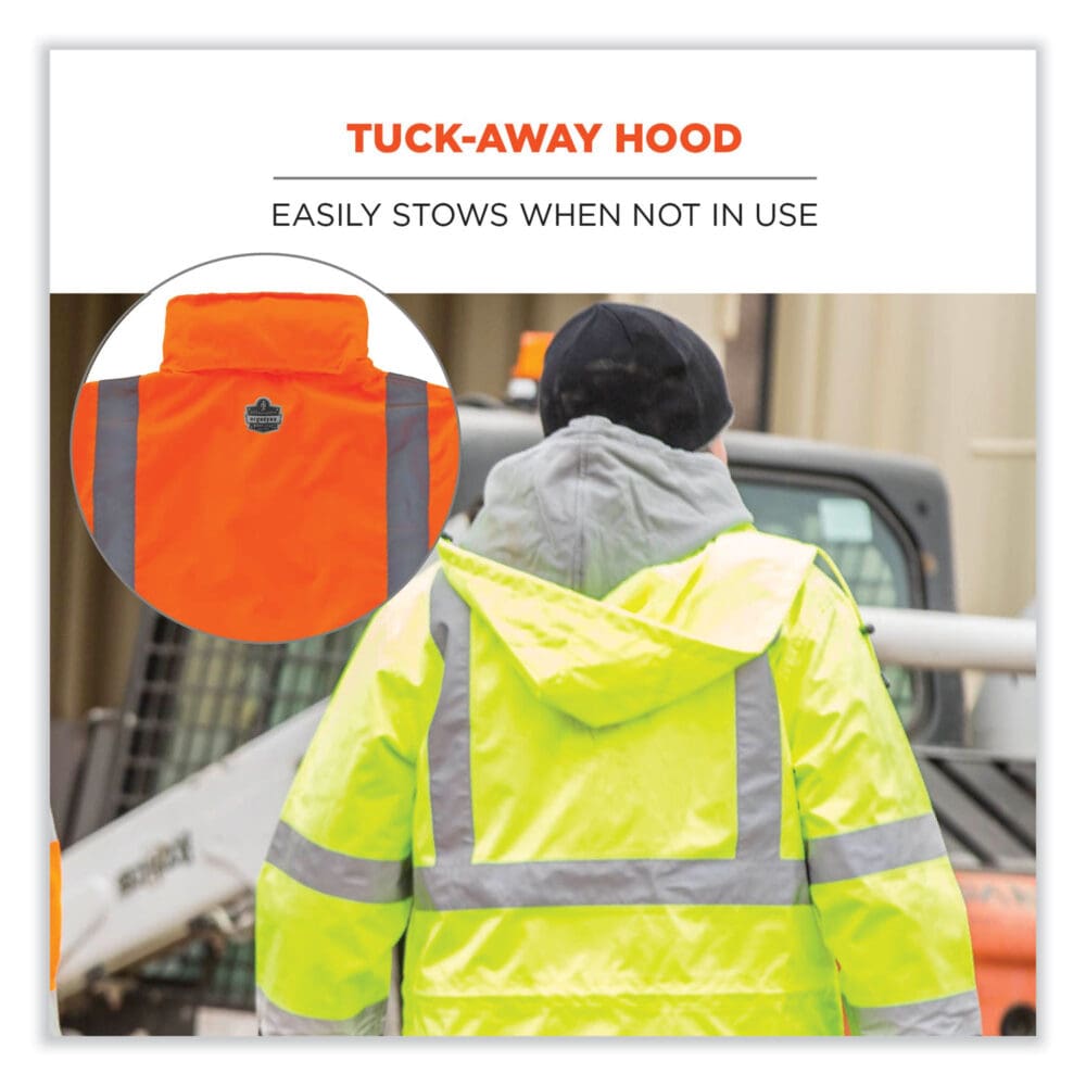 GloWear 8366 Class 3 Lightweight Hi-Vis Rain Jacket, Polyester, 5X-Large, Orange, Ships in 1-3 Business Days - Image 4