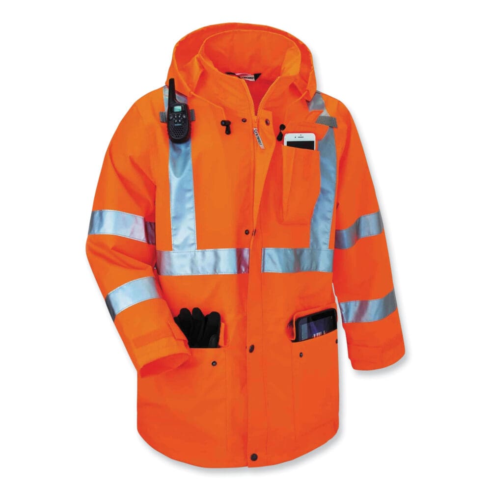 GloWear 8385 Class 3 Hi-Vis 4-in-1 Jacket, Large, Orange, Ships in 1-3 Business Days - Image 5