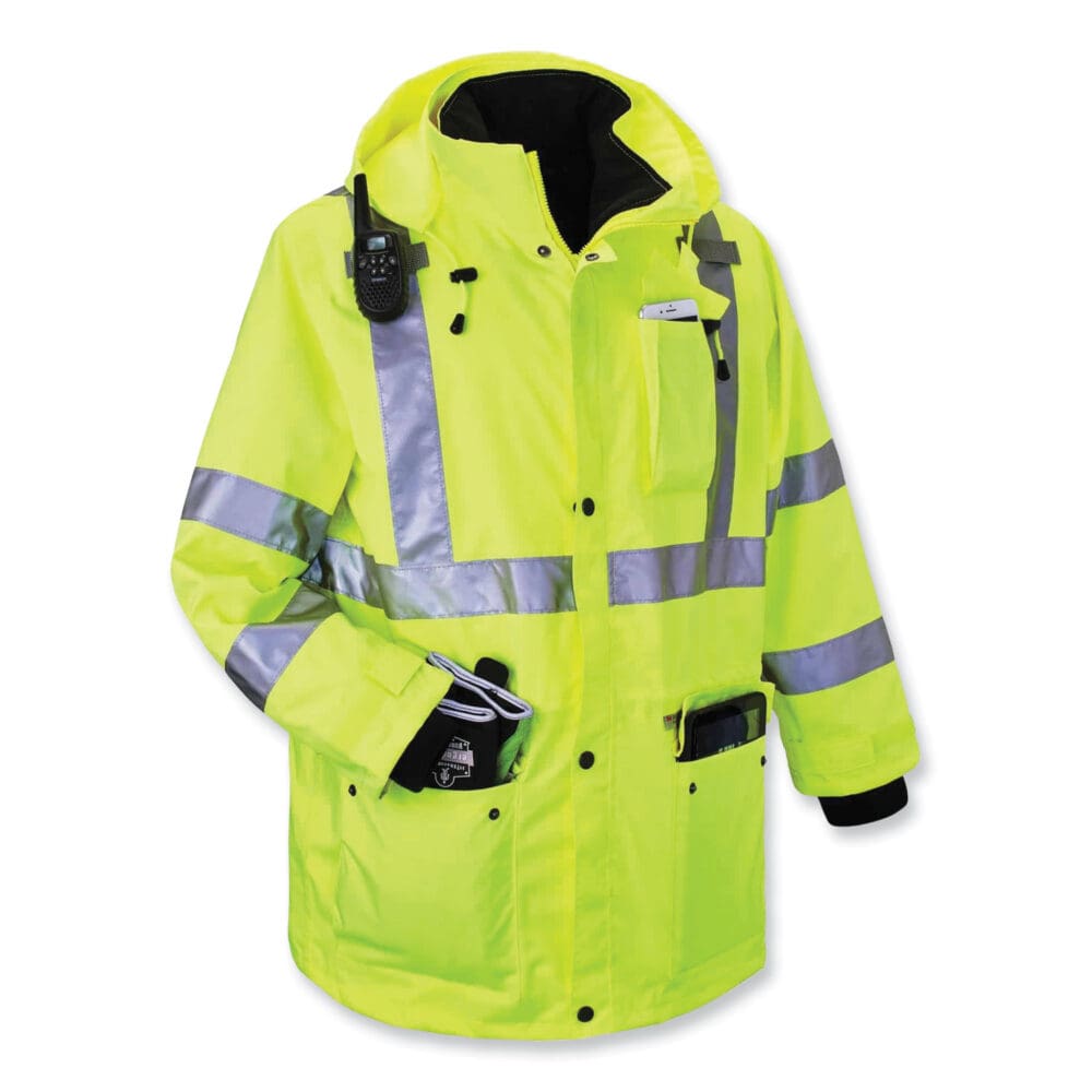 GloWear 8385 Class 3 Hi-Vis 4-in-1 Jacket, 2X-Large, Lime, Ships in 1-3 Business Days - Image 4