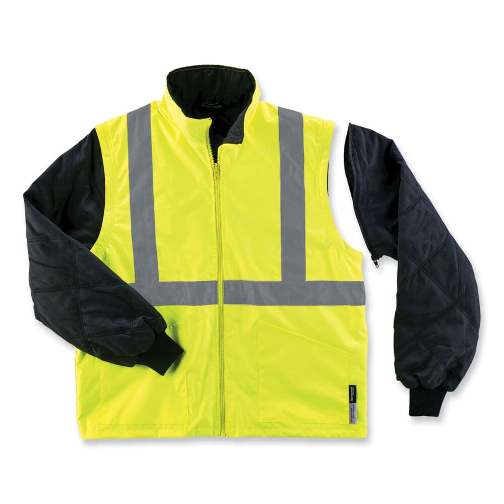 GloWear 8385 Class 3 Hi-Vis 4-in-1 Jacket, 3X-Large, Lime, Ships in 1-3 Business Days - Image 3