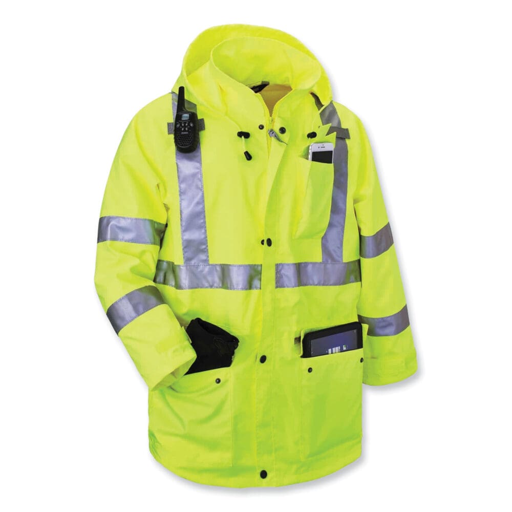 GloWear 8385 Class 3 Hi-Vis 4-in-1 Jacket, 3X-Large, Lime, Ships in 1-3 Business Days - Image 6