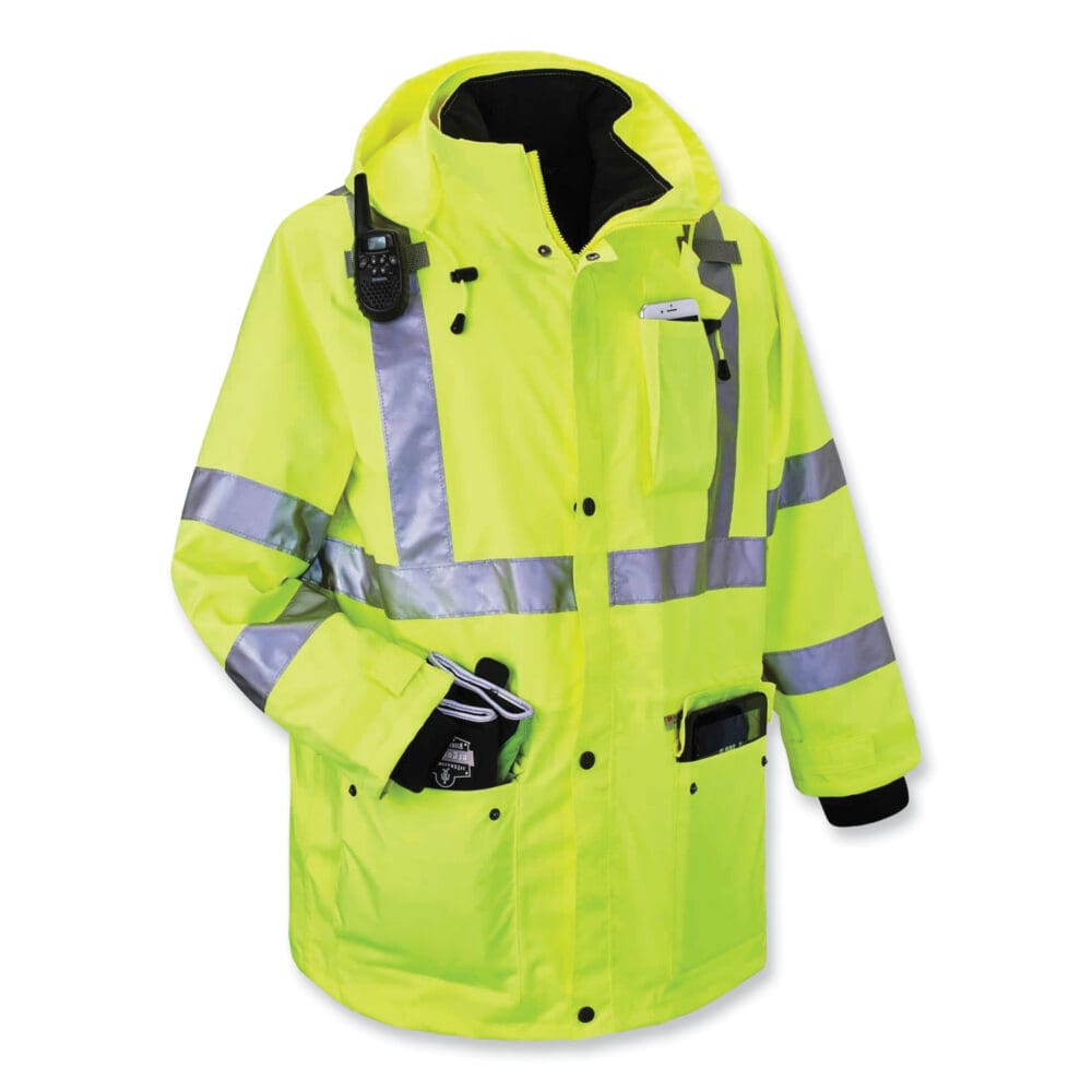 GloWear 8385 Class 3 Hi-Vis 4-in-1 Jacket, 4X-Large, Lime, Ships in 1-3 Business Days - Image 3