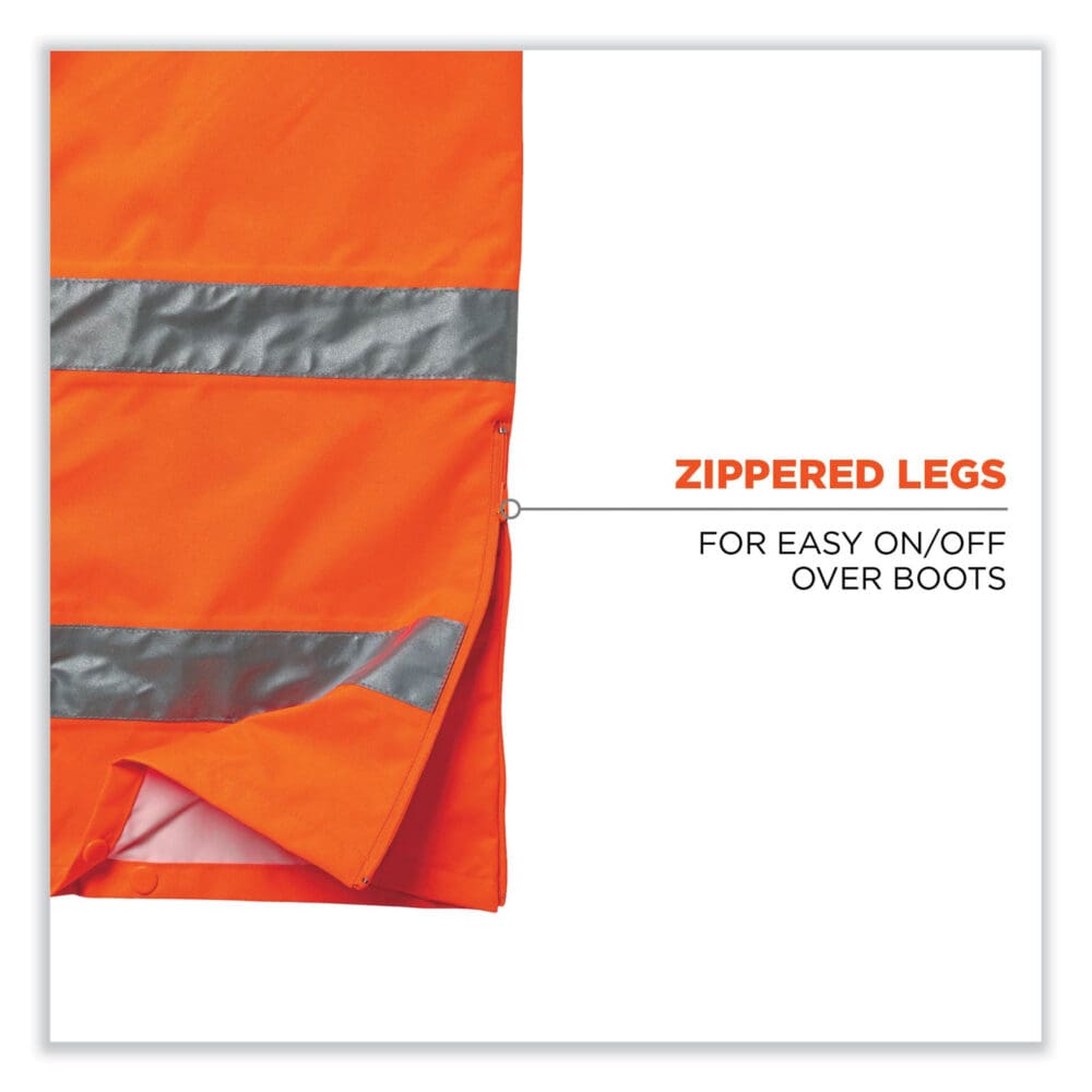 GloWear 8915 Class E Hi-Vis Rain Pants, Small, Orange, Ships in 1-3 Business Days - Image 5