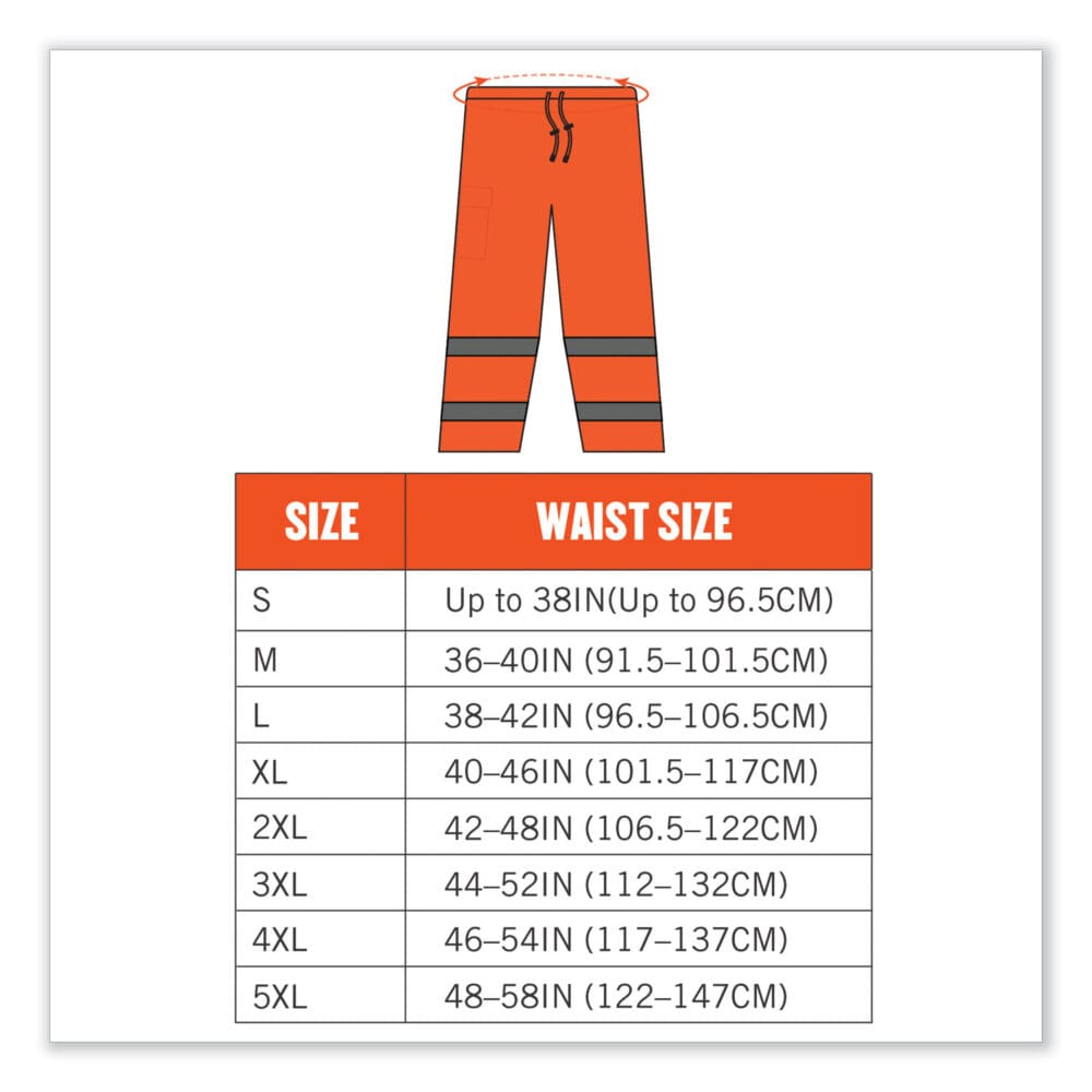 GloWear 8915 Class E Hi-Vis Rain Pants, 5X-Large, Orange, Ships in 1-3 Business Days - Image 6