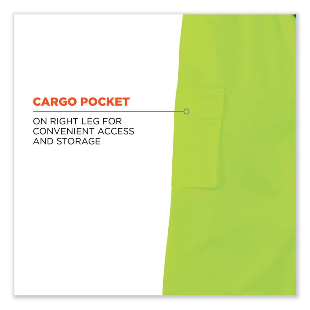 GloWear 8915 Class E Hi-Vis Rain Pants, Small, Lime, Ships in 1-3 Business Days - Image 5