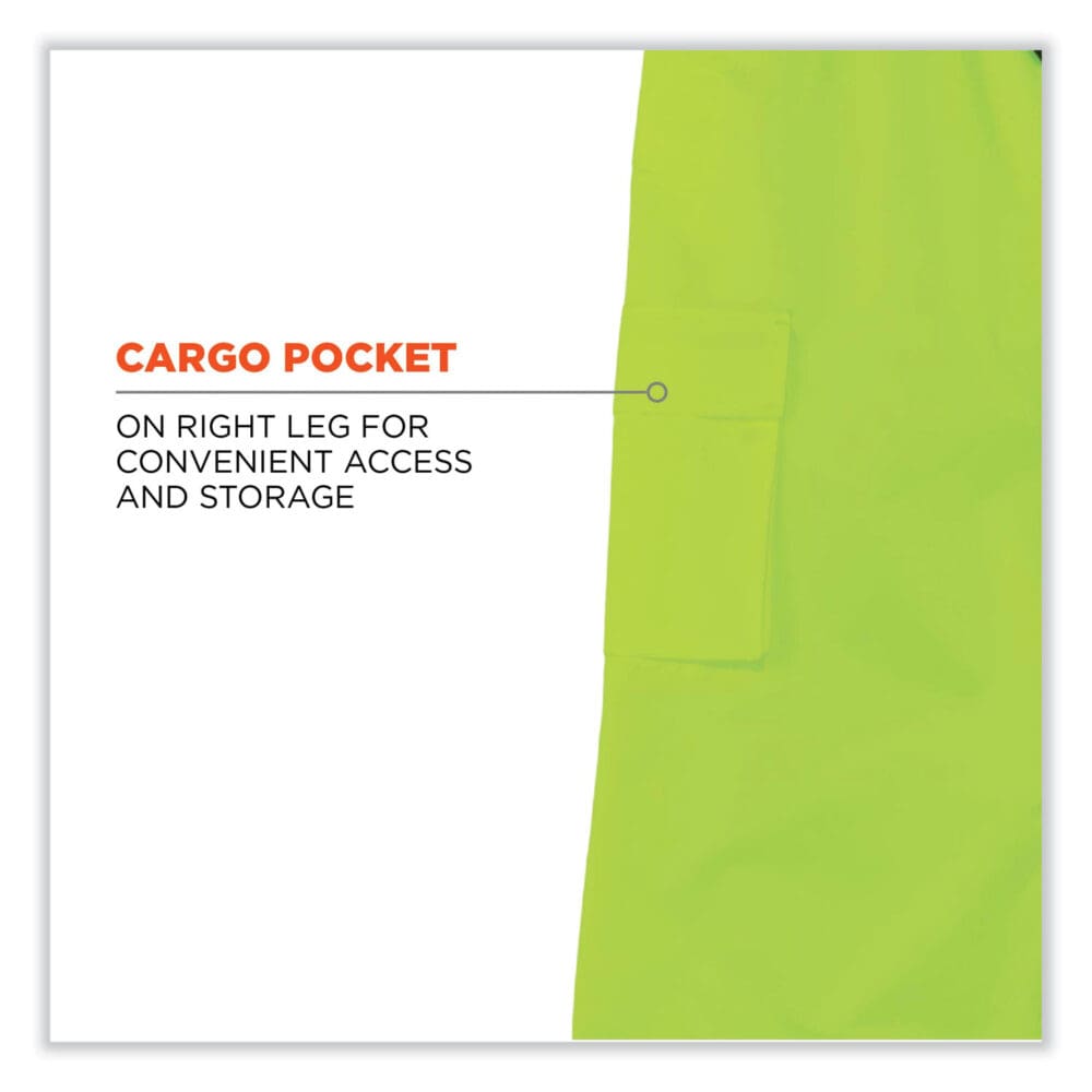 GloWear 8915 Class E Hi-Vis Rain Pants, Medium, Lime, Ships in 1-3 Business Days - Image 5