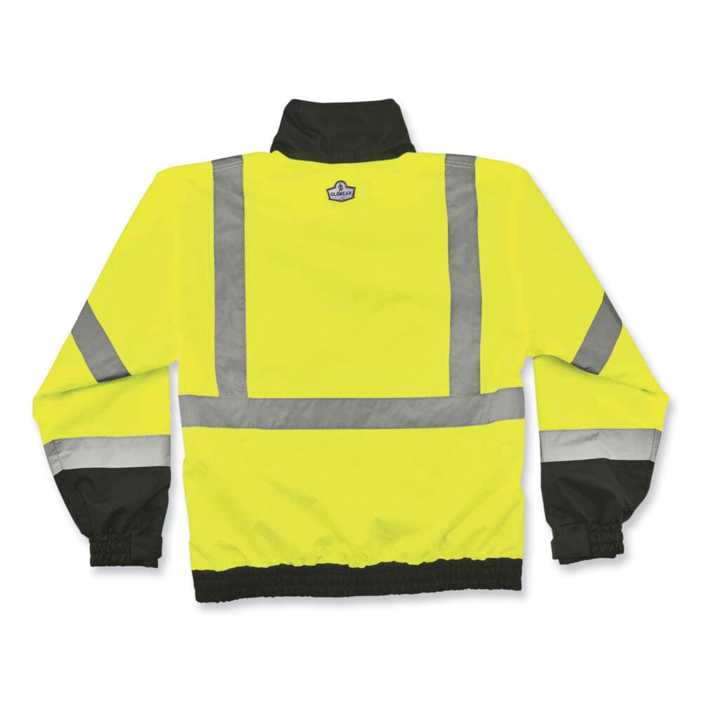 GloWear 8379 Class 3 Hi-Vis Fleece Lined Bomber Jacket, Lime, Medium, Ships in 1-3 Business Days - Image 4