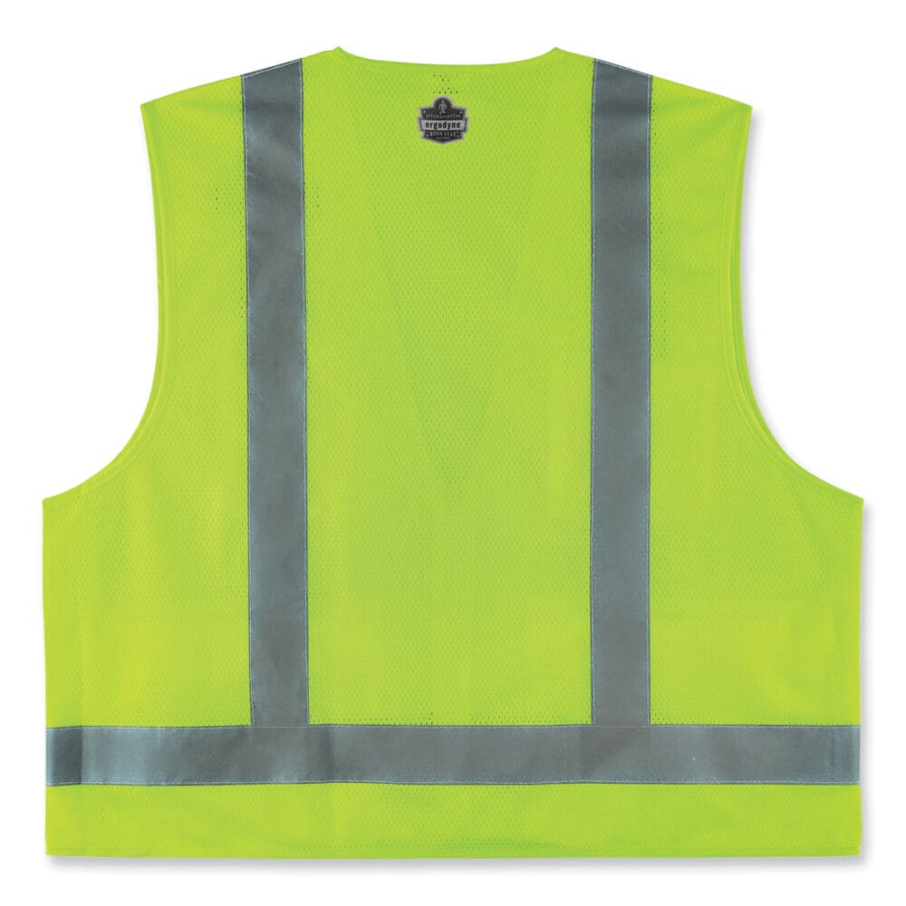 GloWear 8249Z-S Single Size Class 2 Economy Surveyors Zipper Vest, Polyester, X-Small, Lime, Ships in 1-3 Business Days - Image 3