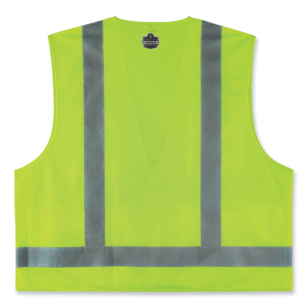 GloWear 8249Z-S Single Size Class 2 Economy Surveyors Zipper Vest, Polyester, Medium, Lime, Ships in 1-3 Business Days - Image 2