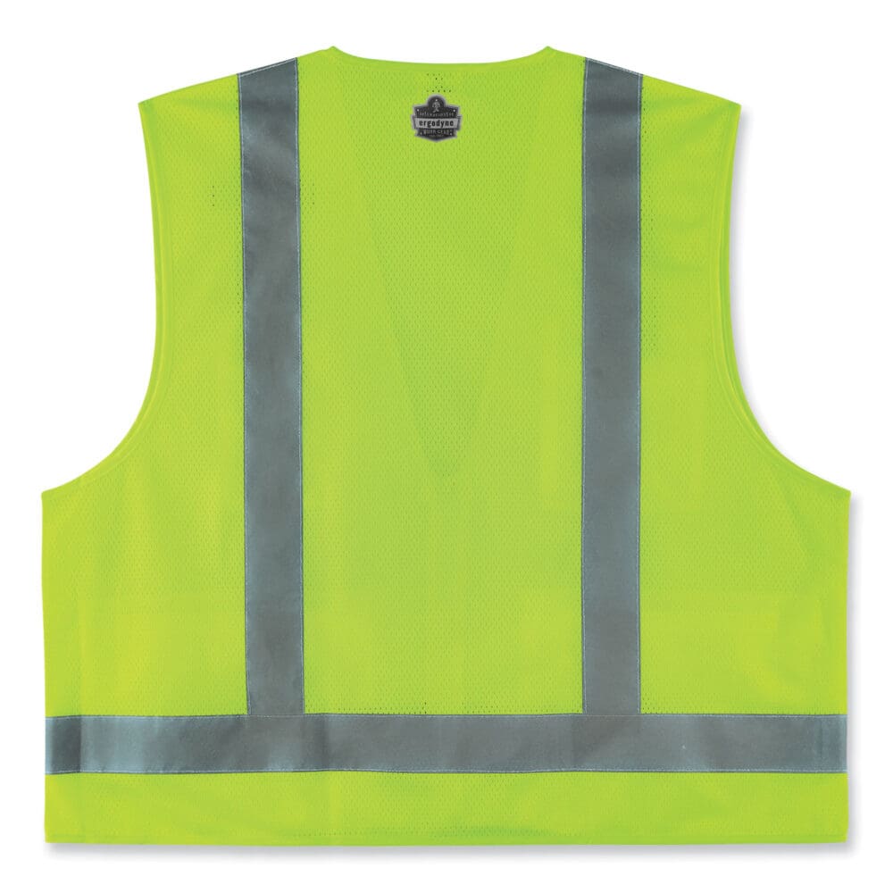 GloWear 8249Z-S Single Size Class 2 Economy Surveyors Zipper Vest, Polyester, X-Large, Lime, Ships in 1-3 Business Days - Image 3