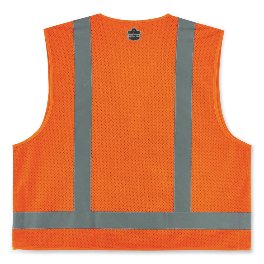 GloWear 8249Z-S Single Size Class 2 Economy Surveyors Zipper Vest, Polyester, 2X-Large, Orange, Ships in 1-3 Business Days - Image 3