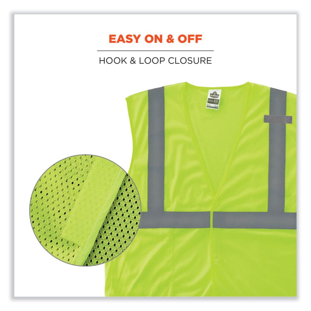 GloWear 8210HL-S Single Size Class 2 Economy Mesh Vest, Polyester, Medium, Lime, Ships in 1-3 Business Days - Image 6