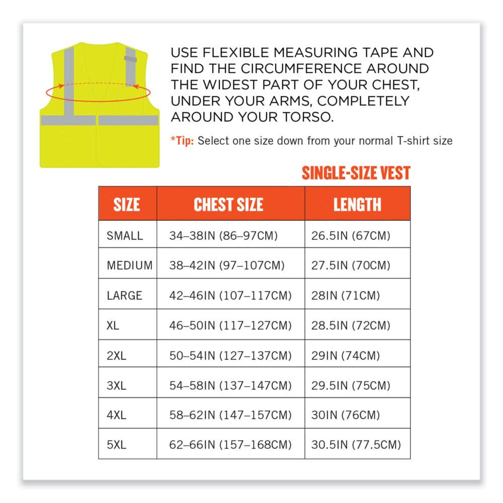 GloWear 8210HL-S Single Size Class 2 Economy Mesh Vest, Polyester, X-Large, Lime, Ships in 1-3 Business Days - Image 8