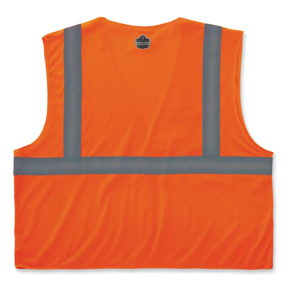 GloWear 8210HL-S Single Size Class 2 Economy Mesh Vest, Polyester, 4X-Large, Orange, Ships in 1-3 Business Days - Image 8