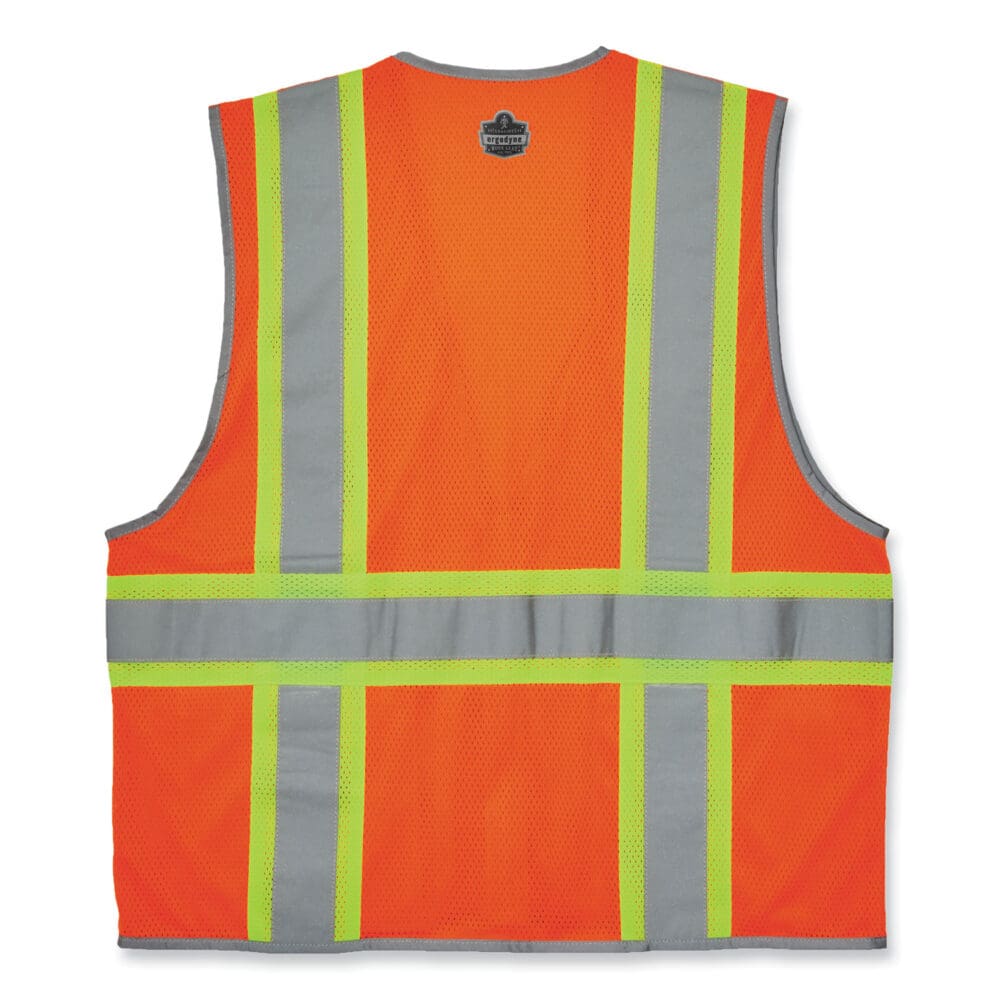 GloWear 8246Z-S Single Size Class 2 Two-Tone Mesh Vest, Polyester, 4X-Large, Orange, Ships in 1-3 Business Days - Image 2