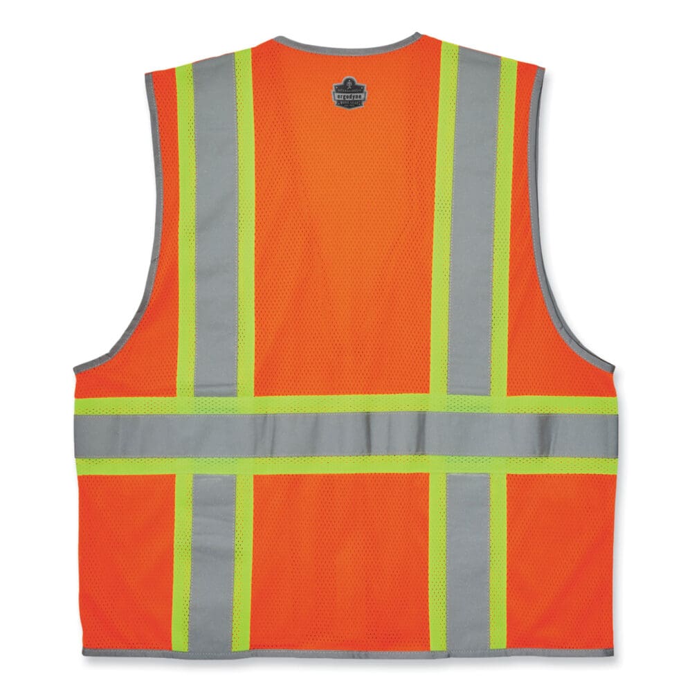 GloWear 8246Z-S Single Size Class 2 Two-Tone Mesh Vest, Polyester, Large, Orange, Ships in 1-3 Business Days - Image 2