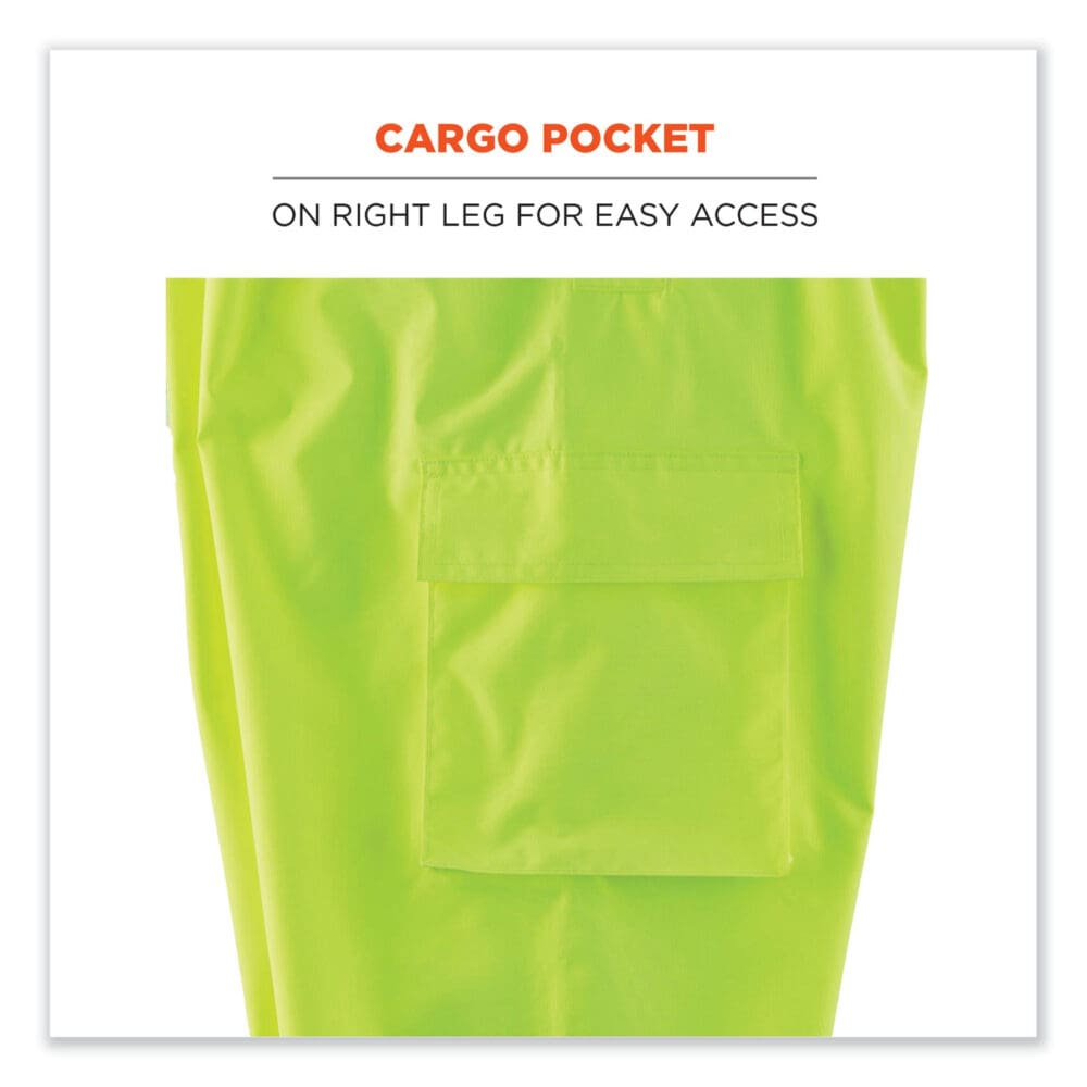 GloWear 8918BK Class E Hi-Vis Rain Bibs Black Bottom, Small, Lime, Ships in 1-3 Business Days - Image 5