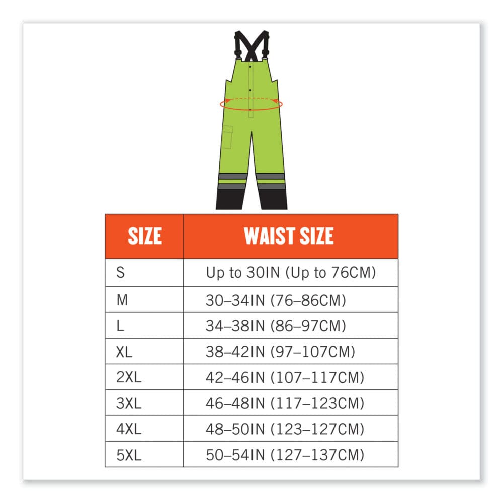 GloWear 8918BK Class E Hi-Vis Rain Bibs Black Bottom, X-Large, Lime, Ships in 1-3 Business Days - Image 6