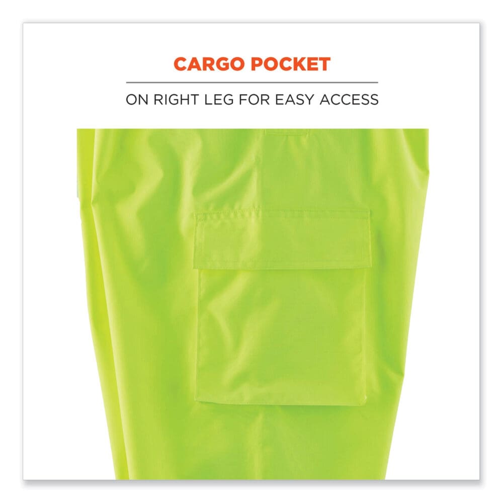 GloWear 8918BK Class E Hi-Vis Rain Bibs Black Bottom, 2X-Large, Lime, Ships in 1-3 Business Days - Image 6
