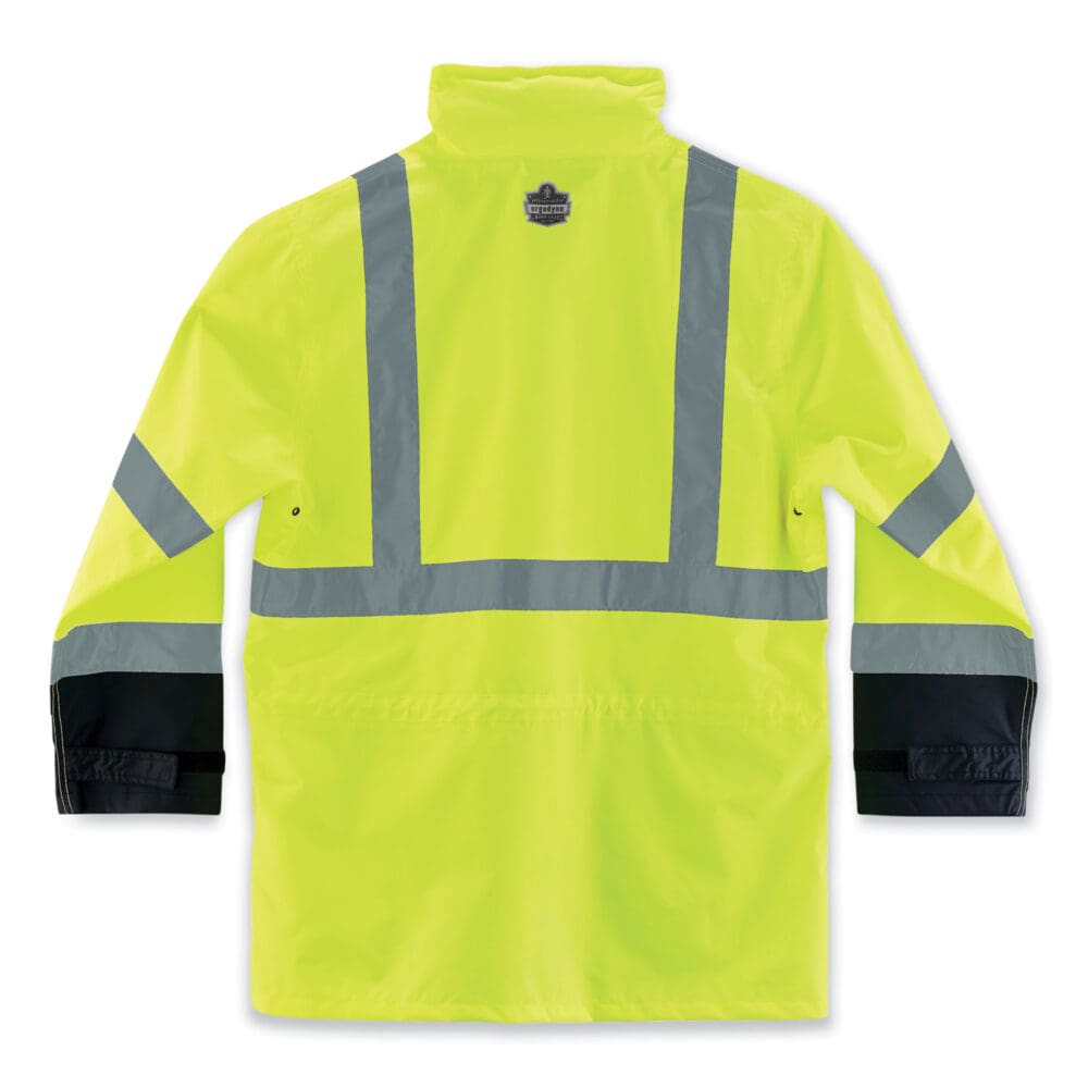 GloWear 8365BK Class 3 Hi-Vis Rain Jacket Black Bottom, 5X-Large, Lime, Ships in 1-3 Business Days - Image 2