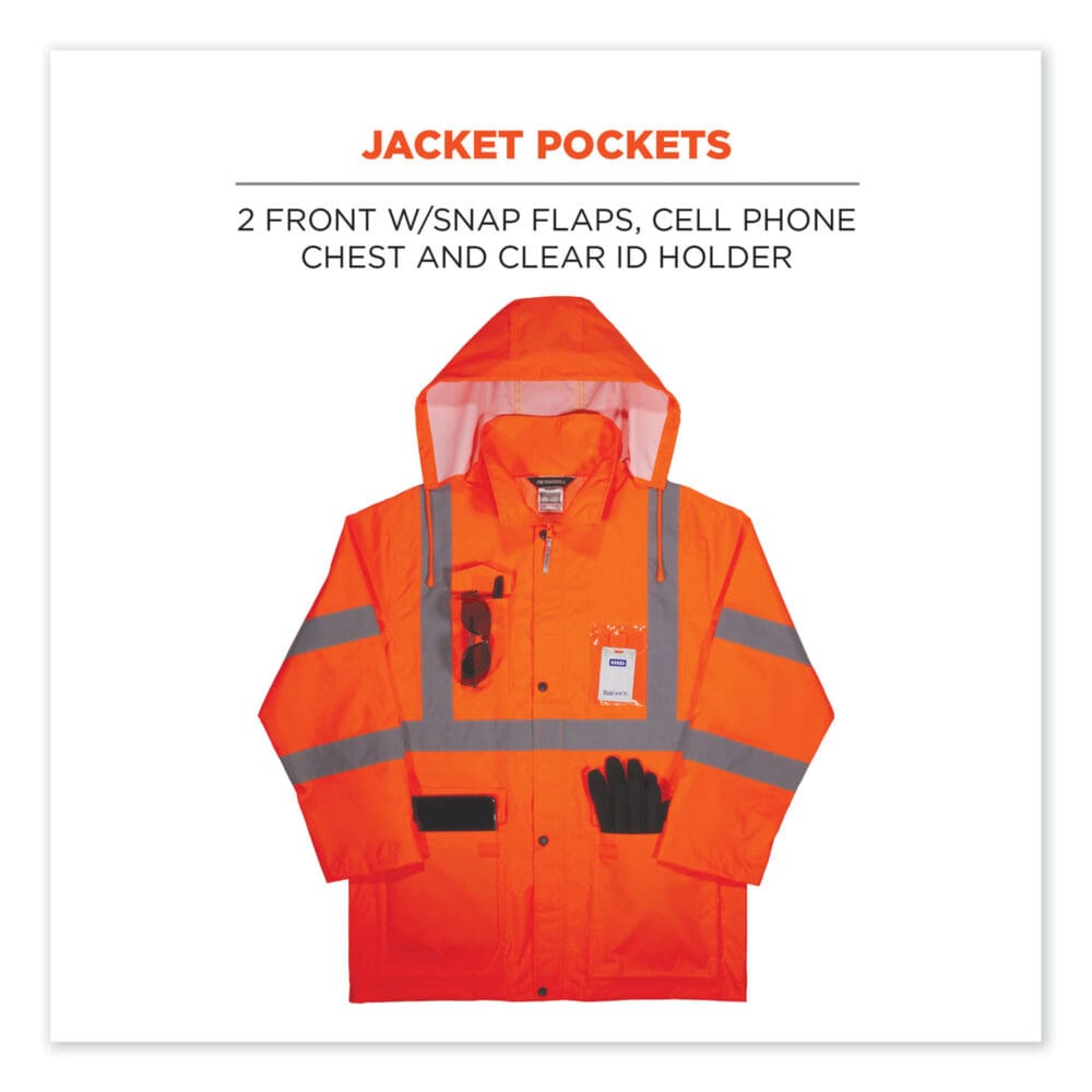 GloWear 8376K Lightweight HV Rain Suit, X-Large, Orange, Ships in 1-3 Business Days - Image 3