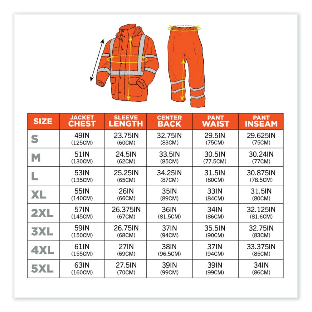 GloWear 8376K Lightweight HV Rain Suit, 2X-Large, Orange, Ships in 1-3 Business Days - Image 6