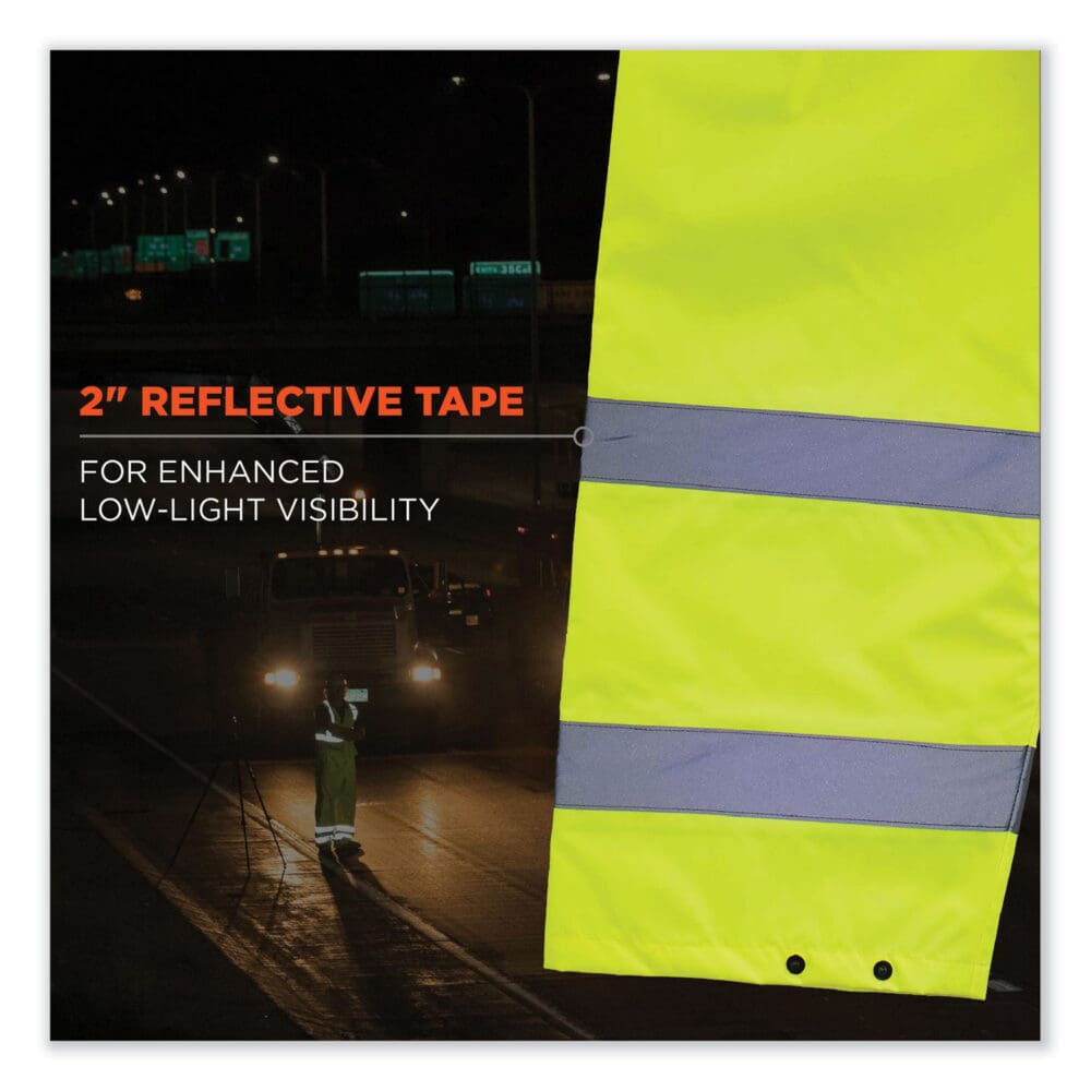 GloWear 8916 Class E Lightweight Hi-Vis Rain Pants, X-Large, Lime, Ships in 1-3 Business Days - Image 5