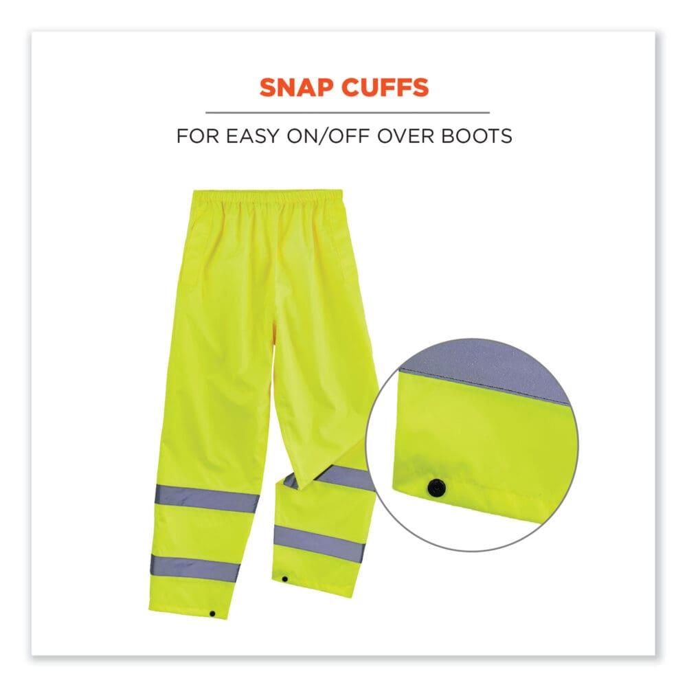 GloWear 8916 Class E Lightweight Hi-Vis Rain Pants, 3X-Large, Lime, Ships in 1-3 Business Days - Image 4