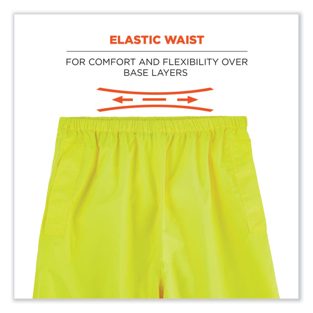 GloWear 8916 Class E Lightweight Hi-Vis Rain Pants, 4X-Large, Lime, Ships in 1-3 Business Days - Image 3