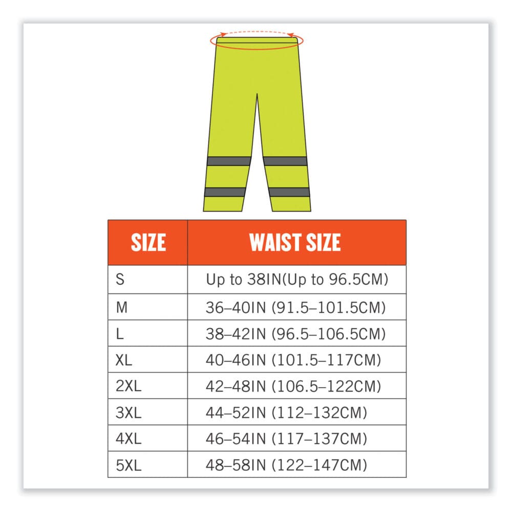 GloWear 8916 Class E Lightweight Hi-Vis Rain Pants, 4X-Large, Lime, Ships in 1-3 Business Days - Image 6