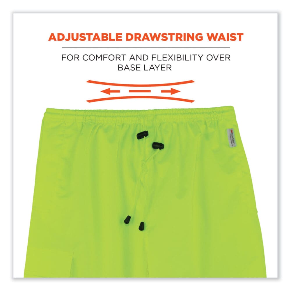 GloWear 8915BK Class E Hi-Vis Rain Pants Black Bottom, Small, Lime, Ships in 1-3 Business Days - Image 4