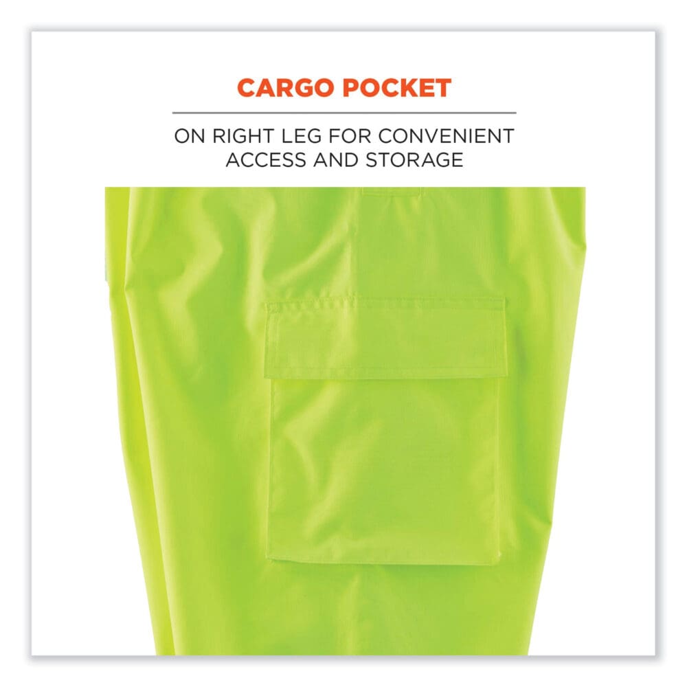 GloWear 8915BK Class E Hi-Vis Rain Pants Black Bottom, Small, Lime, Ships in 1-3 Business Days - Image 6