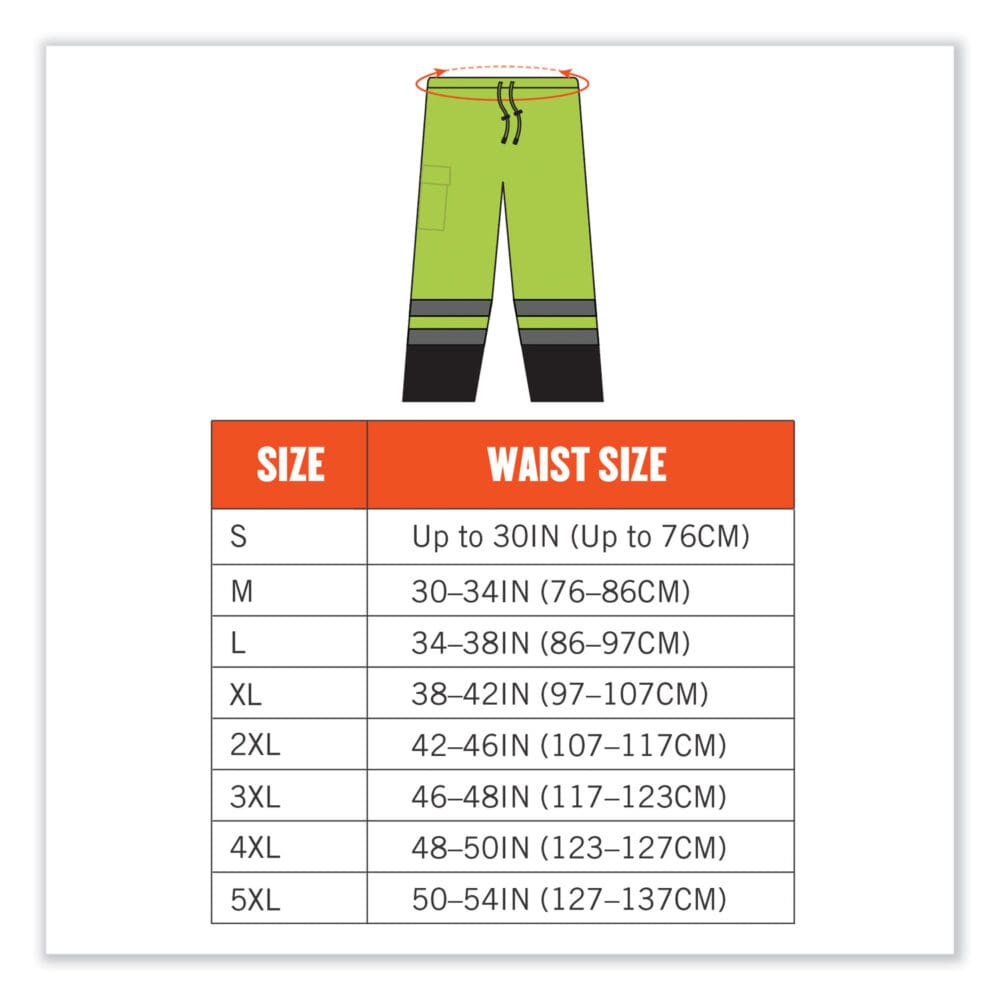 GloWear 8915BK Class E Hi-Vis Rain Pants Black Bottom, Small, Lime, Ships in 1-3 Business Days - Image 7