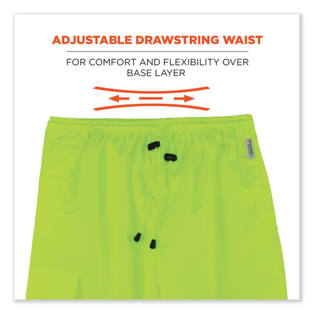GloWear 8915BK Class E Hi-Vis Rain Pants Black Bottom, Large, Lime, Ships in 1-3 Business Days - Image 4