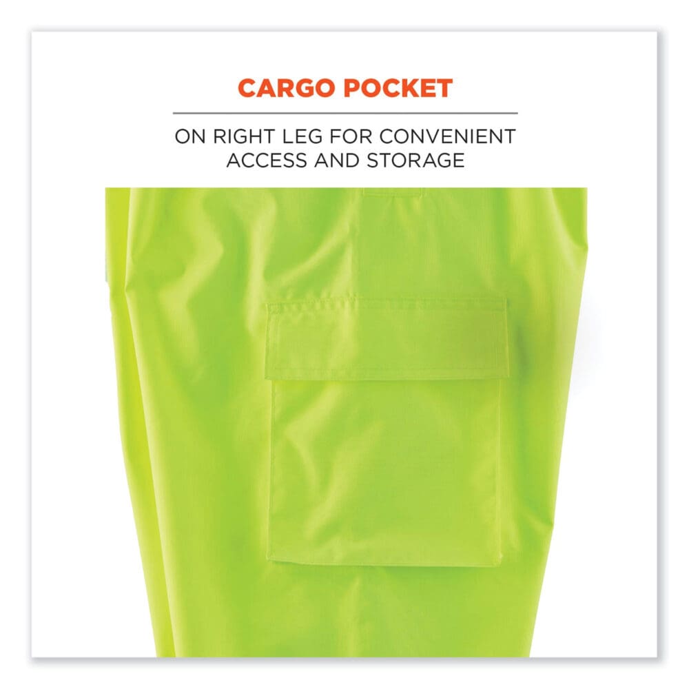 GloWear 8915BK Class E Hi-Vis Rain Pants Black Bottom, Large, Lime, Ships in 1-3 Business Days - Image 6