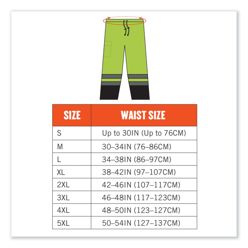 GloWear 8915BK Class E Hi-Vis Rain Pants Black Bottom, Large, Lime, Ships in 1-3 Business Days - Image 7