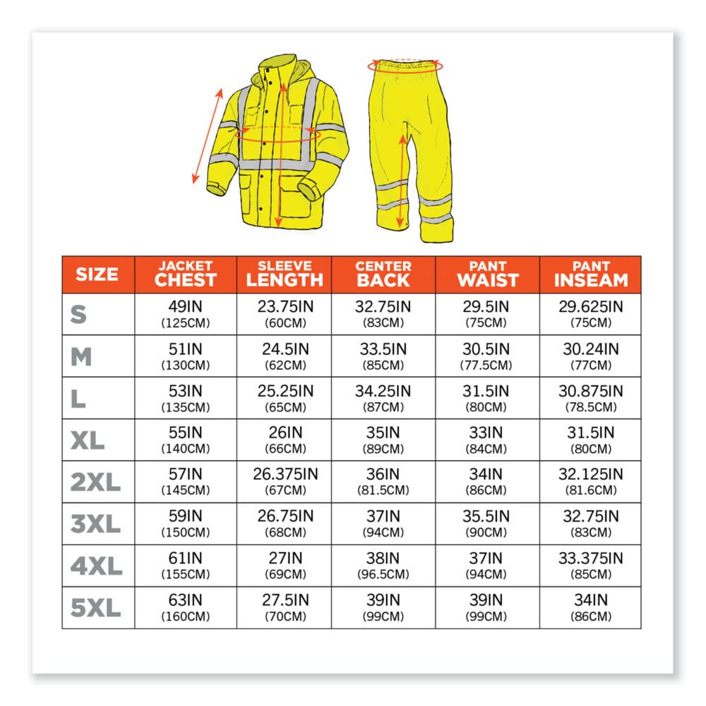 GloWear 8376K Lightweight HV Rain Suit, Large, Lime, Ships in 1-3 Business Days - Image 6