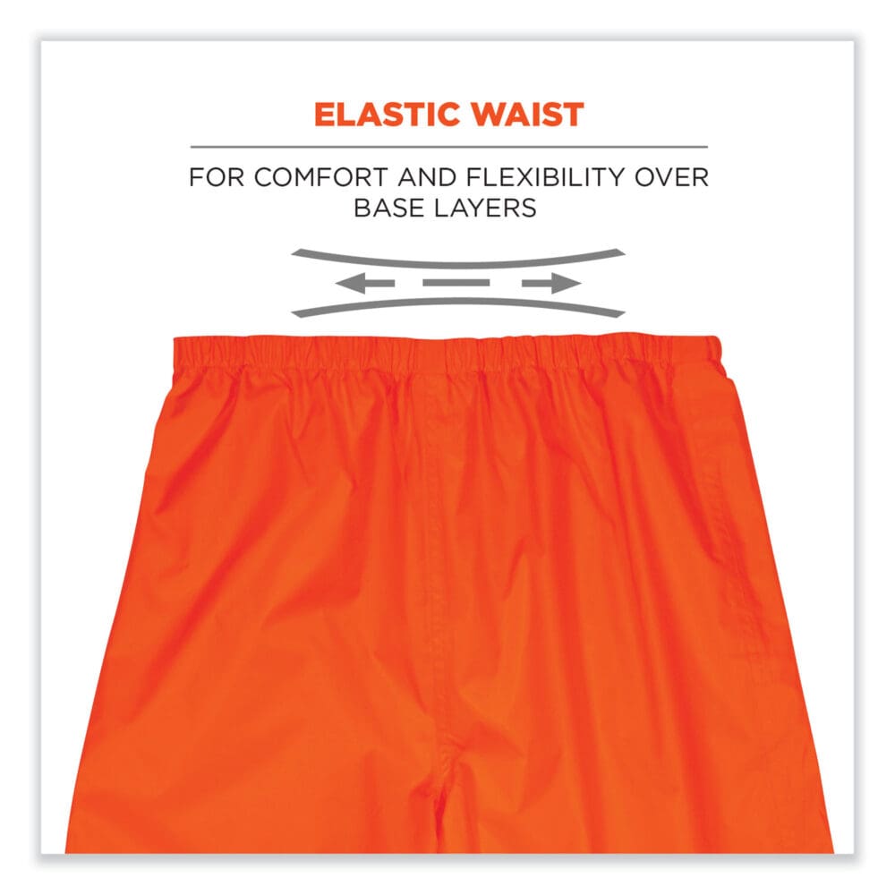 GloWear 8916 Class E Lightweight Hi-Vis Rain Pants, 3X-Large, Orange, Ships in 1-3 Business Days - Image 3