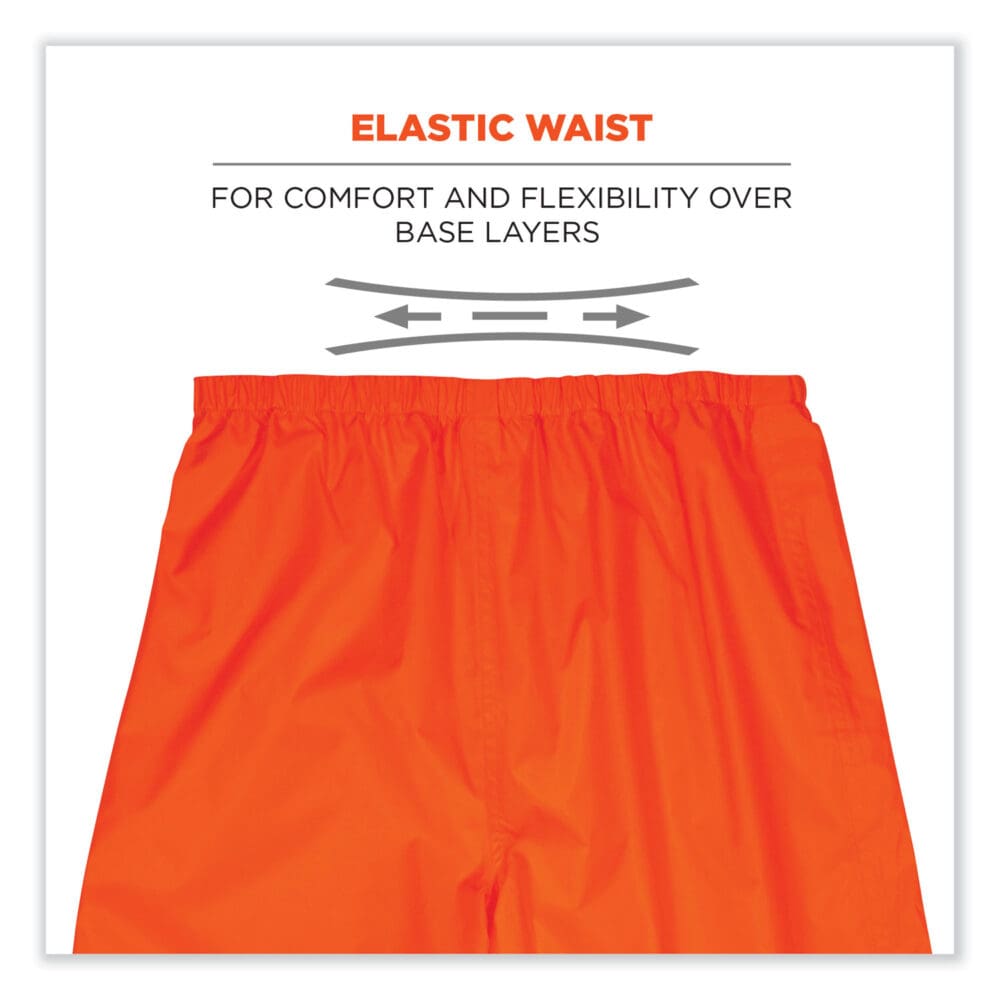GloWear 8916 Class E Lightweight Hi-Vis Rain Pants, 4X-Large, Orange, Ships in 1-3 Business Days - Image 4